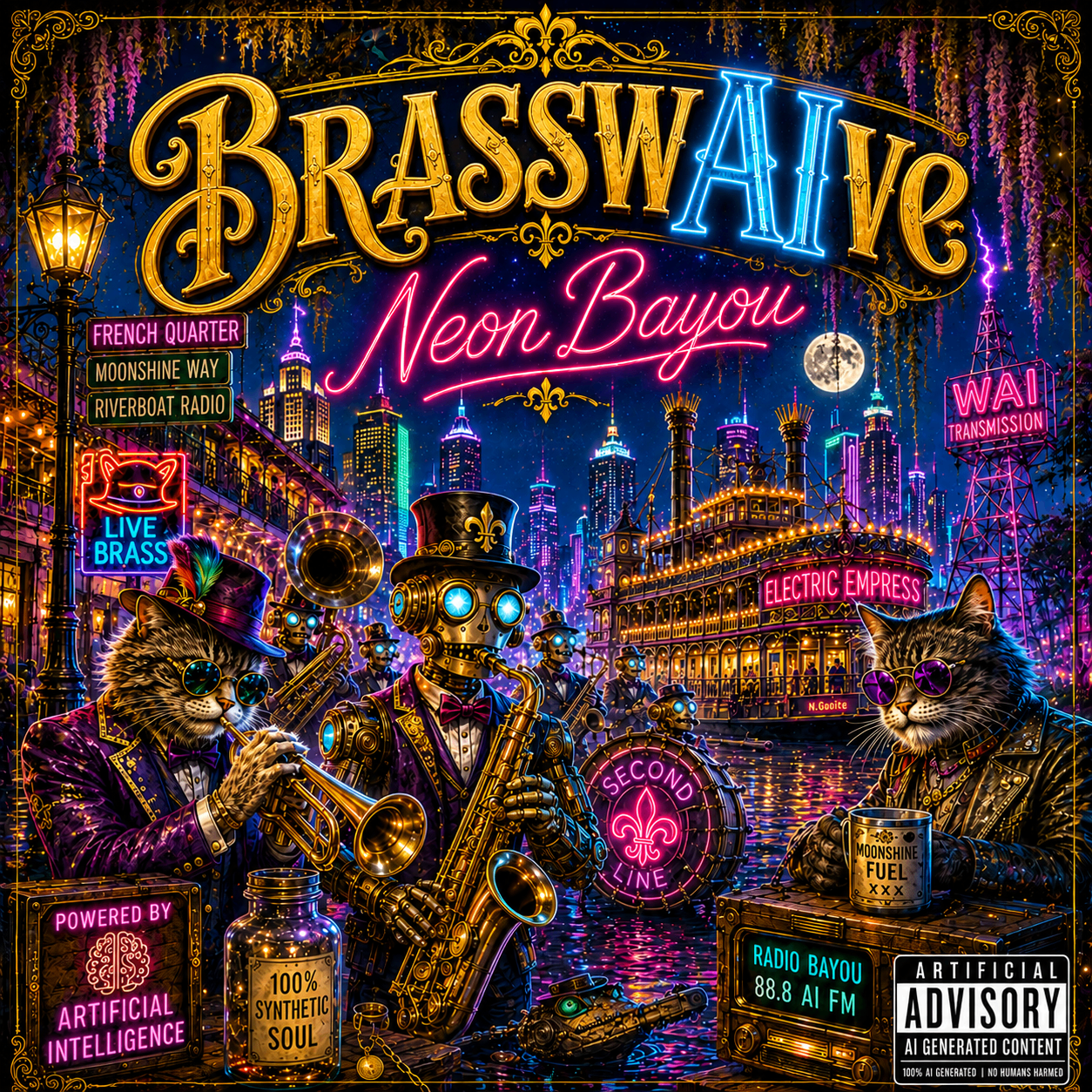 BrasswAIve — Neon Bayou album cover